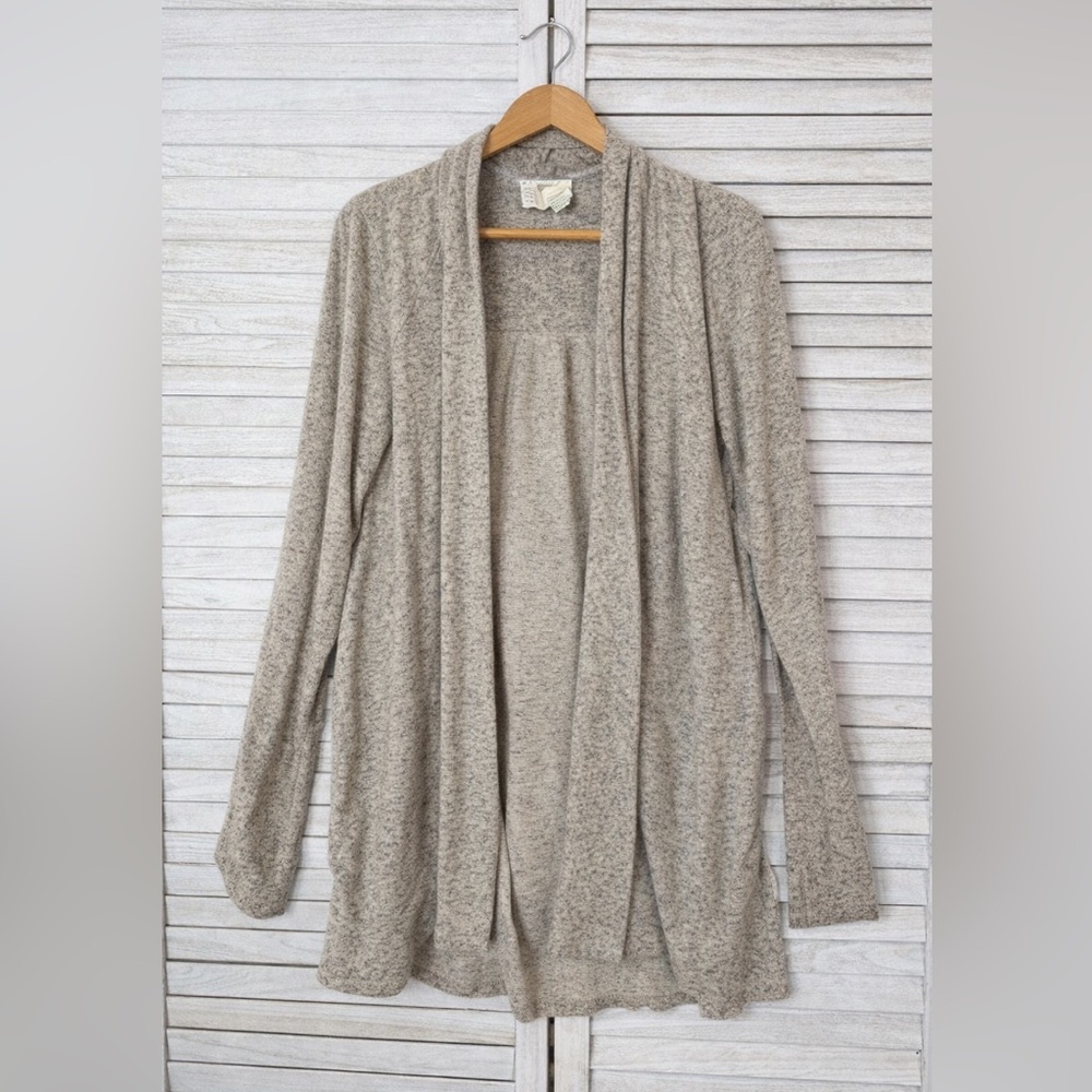 Saturday Sunday Open Front Cardigan Heather Oatmeal Medium Boho Anthropologie